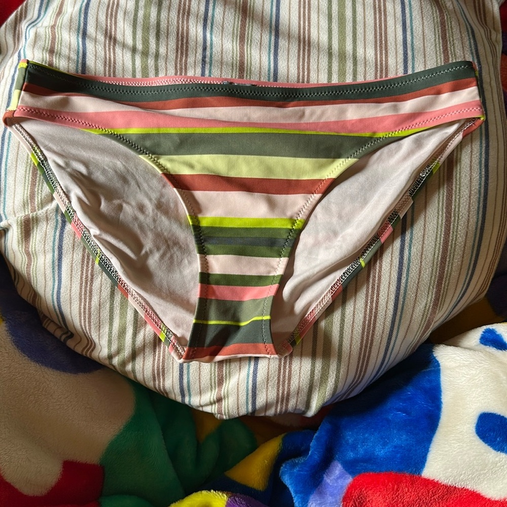 Aerie Swim Multicolored Striped Bikini Bottom